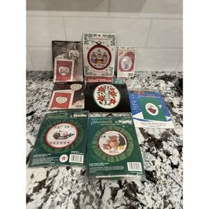 Eight Vintage Cross Stitch Kits, New Berlin, Titan Needlecraft, Bucilla, Counted